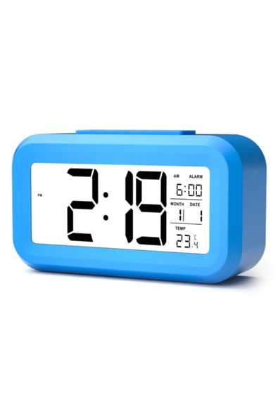 Lcd Işıklı Sensörlü Termometreli Alarmlı Dijital Masa Saati Saat ürün görseli