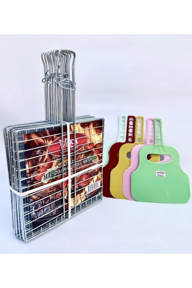Paslanmaz Saplı Balık Et Izgara Teli + Yelpaze ( Adet Fiyatıdır) 25x40 - Resim 2