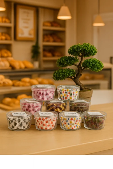 100'lü Muffin Browni Cupcake Kağıdı Kek Kalıbı Desenli ürün görseli