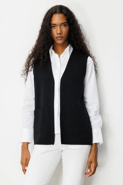 25044 DESEN TRİKO ÇELİK ÖRGÜ ANNE YELEĞİ - Resim 7