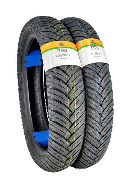 TDT TYRES 110/80-17 VE 90/90-17 LASTİK TAKIMI TL (TUBELESS - DUBLEKS) ürün görseli 1