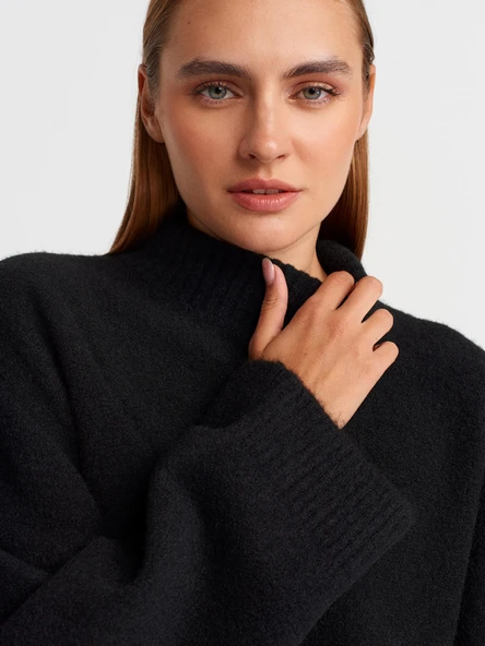 10817 DİLVİN YUMUŞAK DOKULU YARASA KOL TRİKO KAZAK - Resim 5