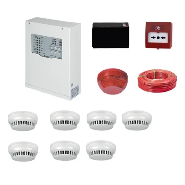 Teknim Konvansiyonel Sistem Yangın Alarm Seti 7 Li Kablo Dahil ürün görseli 1