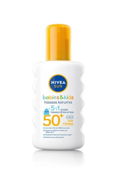 Nivea Bebek ve Çocuklar için Hassas Koruyucu 200 ml 50 Faktör Güneş Spreyi ürün görseli 1