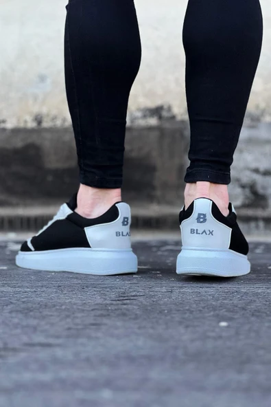 Wagoon WG019 Siyah Beyaz Triko Erkek Casual Ayakkabı - Resim 3