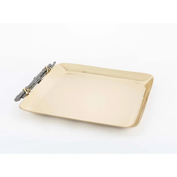 Mikasa Moor Gold Tel Sarma Kulplu Kare Tepsi 28x30cm ürün görseli