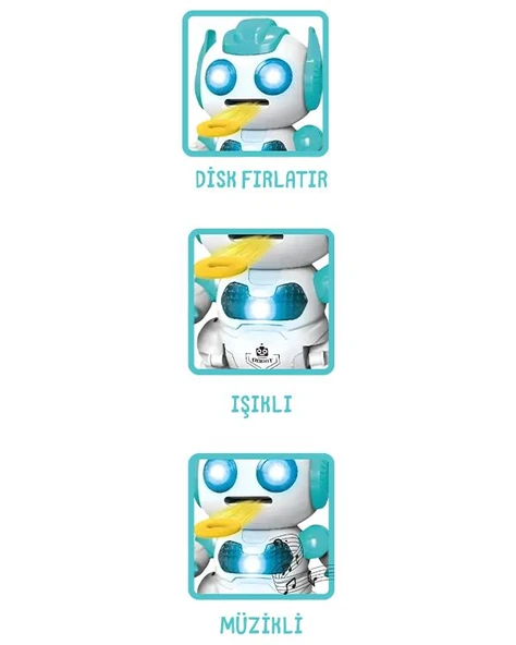 Pasifik Toys Uzaktan Kumandalı Disk Atan Robot Mavi 60630 - Resim 4