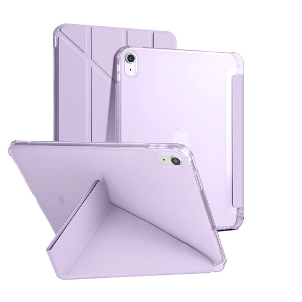 İpad 11.Nesil 11 inç 2025 A16 Uyumlu Üçgen Katlanabilir Kalemlikli Yatay Dikey Standlı Akıllı Kılıf  Petrol - Resim 2