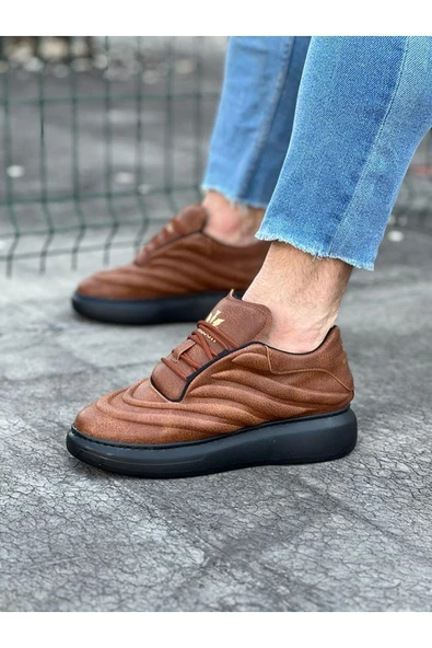 Wagoon WG094 Taba Siyah Erkek Casual Ayakkabı - Resim 3