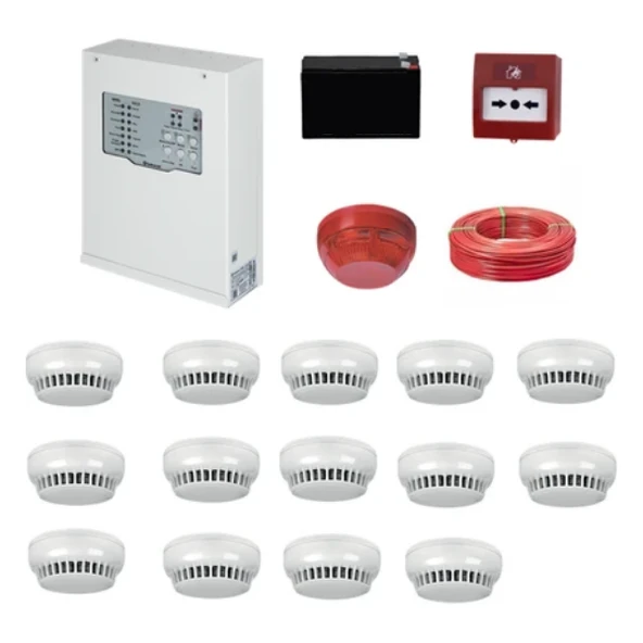 Teknim Konvansiyonel Sistem Yangın Alarm Seti 14 Lü Kablo Dahil ürün görseli