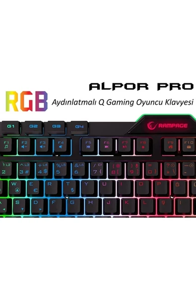 Rampage Kb-rx7 Alpor Pro Siyah Rgb Q Gaming Oyuncu Klavyesi - Resim 4