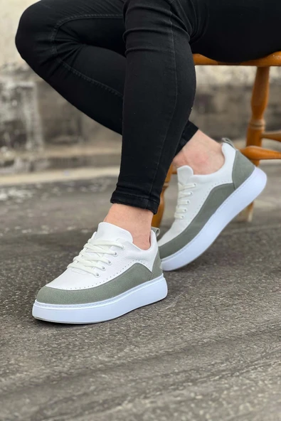 Wagoon WG162 Beyaz Gri Ortopedik Taban Erkek Casual Ayakkabı - Resim 4