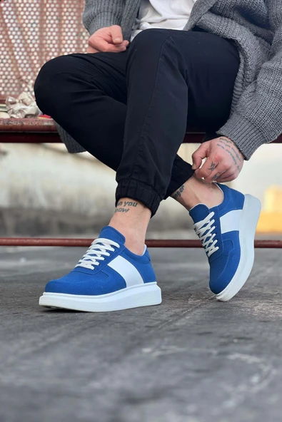 Wagoon WG011 Mavi Süet Erkek Casual Ayakkabı - Resim 3