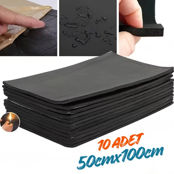 Araç Oto Kaput Kapı Taban Davlumbaz Ses Yalıtım Malzemesi 6mm Kauçuk 50cmx100cm 10adet ürün görseli 1