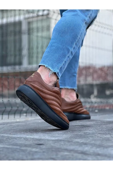 Wagoon WG094 Taba Siyah Erkek Casual Ayakkabı - Resim 4