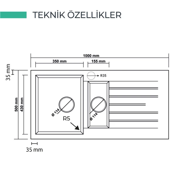 Real Stone P005 Siyah-Real Stone BT001 Abant Arıtmalı Siyah Batarya - Resim 5