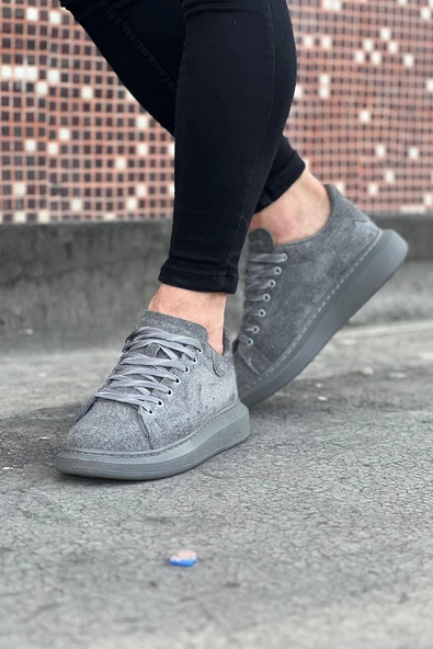 Wagoon WG096 Gri Süet Günlük Erkek Casual Ayakkabı - Resim 3