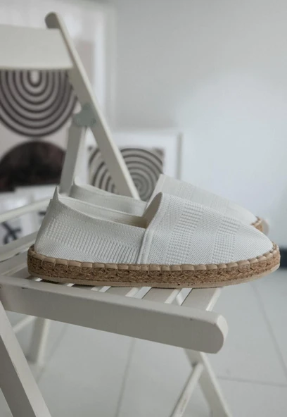Triko Beyaz Espadril COC1476 - Resim 3