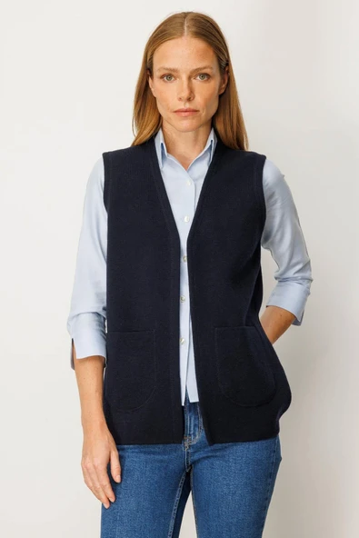 25044 DESEN TRİKO ÇELİK ÖRGÜ ANNE YELEĞİ - Resim 4