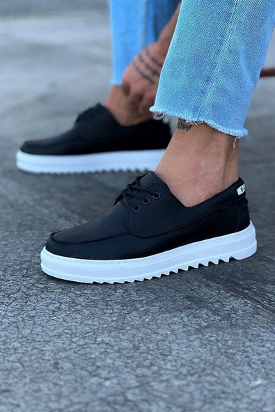 Wagoon WG506 Siyah Erkek Saraclı Casual Ayakkabı ürün görseli