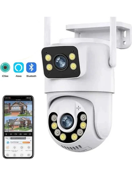 Multibox MBG-29AI Wifi Çift Lens 3+3mp Akıllı Güvenlik Kamerası Renkli Gece Görüş, Sesli, 1.5A Adaptör Dahil ürün görseli