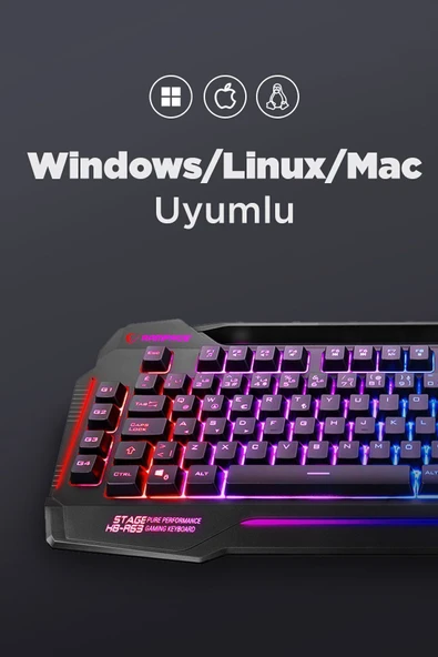Rampage Kb-r63 Stage Rainbow Rgb Aydınlatmalı Makrolu Gaming Oyuncu Klavyesi - Resim 4