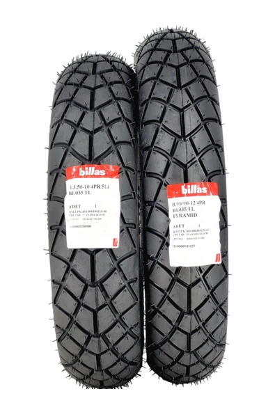 Billas 350-10 VE 90/90-12 TAKIM TL (TUBELESS - DUBLEKS) - Resim 2