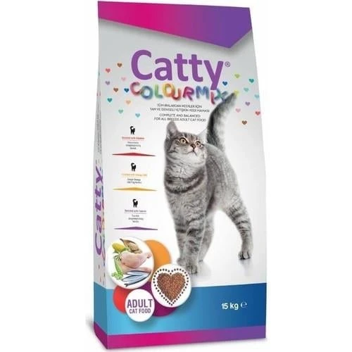 Catty Colormix Tavuklu Renkli Taneli Yetişkin Kedi Maması 15 Kg ürün görseli