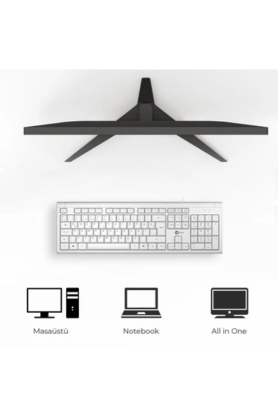 Lecoo Kb101 Usb Kablolu Türkçe Q Klavye Beyaz - Resim 2
