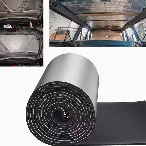 Araç Kaput Altı Yalıtım 120x100cm 9mm Folyolu Yapışkanlı Karavan Oto Ses Ve Isı Yalıtım Malzemesi ürün görseli