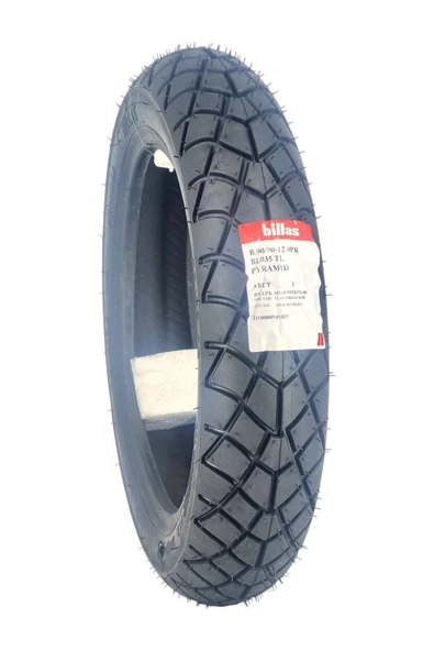 Billas MOTOSİKLET LASTİK 90/90-12 TL (TUBELESS - DUBLEKS) ürün görseli 1