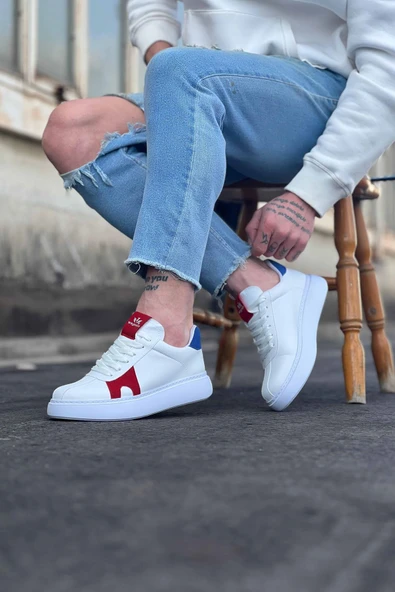 Wagoon WG040 Beyaz Kırmızı Erkek Casual Ayakkabı - Resim 2