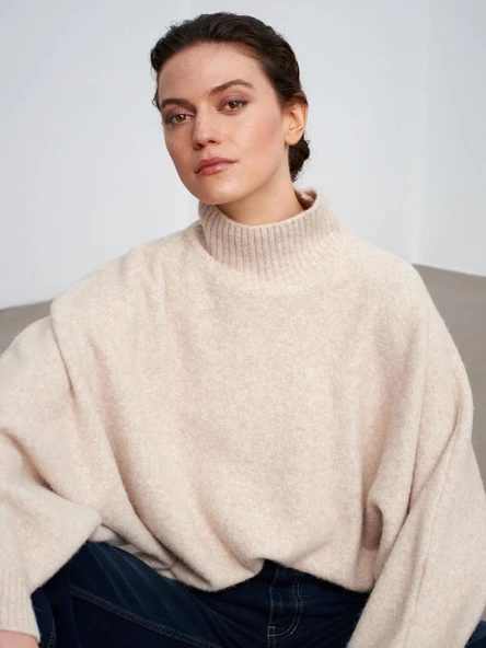 10817 DİLVİN YUMUŞAK DOKULU YARASA KOL TRİKO KAZAK - Resim 4