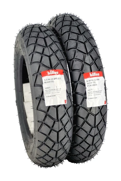 Billas 350-10 VE 90/90-12 TAKIM TL (TUBELESS - DUBLEKS) ürün görseli 1