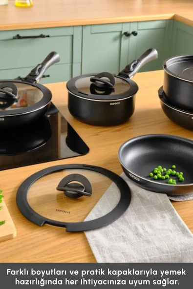 Karaca Biodiamond Easy Clip 12 Parça İndüksiyon Tabanlı Tencere Seti - Resim 8