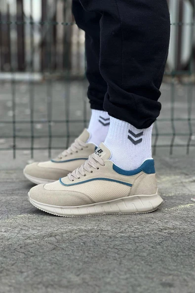 Wagoon WG062 Bej Triko Erkek Spor Ayakkabı - Resim 3