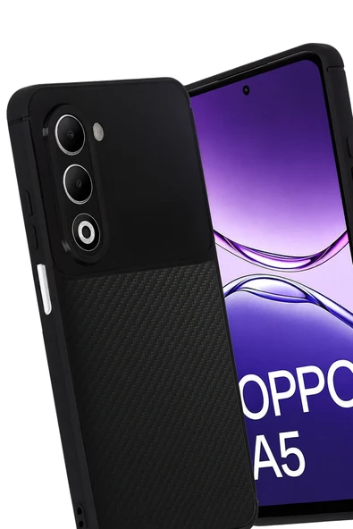 Oppo A5 4G Kılıf Karbon Görünümlü Silikon Azn-Negro - Resim 3