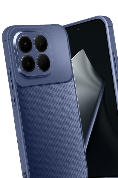 Xiaomi Mi 15T Kılıf Karbon Görünümlü Silikon Azn-Negro - Resim 3