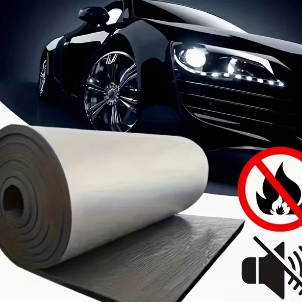 Kaput Altı Alüminyum Folyolu Kendinden Yapışkanlı 6mm 100x150 Kauçuk Ses Yalıtım Levhası ürün görseli