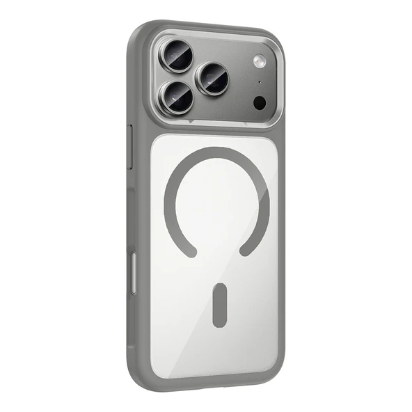 Apple iPhone 17 Pro Max Kılıf M-Safe Şarj Metal Kamera Çerçeveli Zr-Tiko - Resim 3