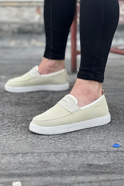 Wagoon WG061 Bej Triko Babet Erkek Casual Ayakkabı - Resim 2