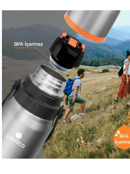 Santeco Kahve Termosu 650 Ml-Gri - Resim 3