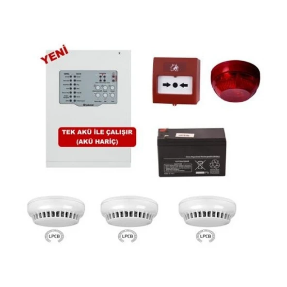 Teknim Konvansiyonel Sistem Yangın Alarm Seti 3 Lü ürün görseli