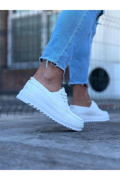 Wagoon WG506 Beyaz Erkek Saraclı Casual Ayakkabı - Resim 4