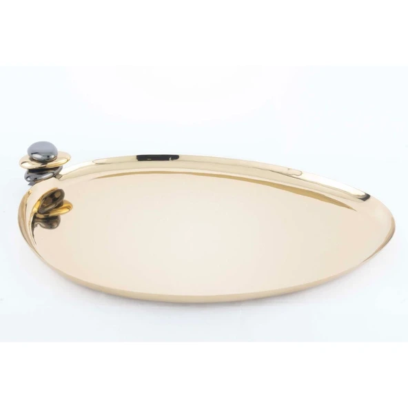 Mikasa Moor Gold Çakıl Taşı Vurgulu Tepsi 44x34cm ürün görseli