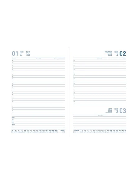 Gıpta 2026 Eko 20X28 cm Ciltli Haftalık Ajanda 122-ECK Krem - Resim 2