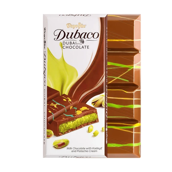 Beyoğlu Dubaco Çıtır Kadayıflı 95 gr ve Matcha Çikolata 95 gr 2 li Paket - Resim 2