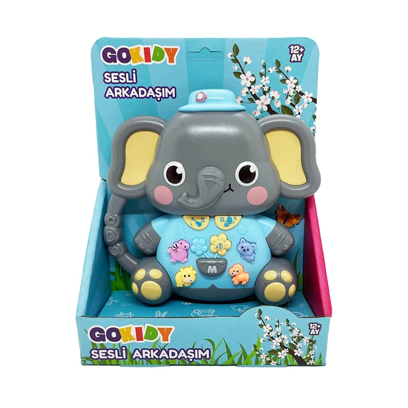 Sevimli Arkadaşım Fil Sesli ve Eğitici Bebek Oyuncağı – Işıklı, Hayvan Sesli ürün görseli