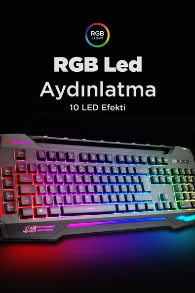 Rampage Kb-r63 Stage Rainbow Rgb Aydınlatmalı Makrolu Gaming Oyuncu Klavyesi - Resim 2