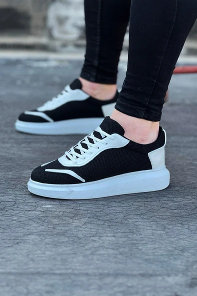 Wagoon WG019 Siyah Beyaz Triko Erkek Casual Ayakkabı ürün görseli